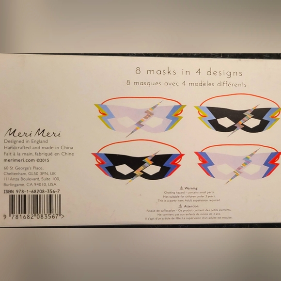 Halloween Meri Meri Superhero Party Masks - Pack of 8 - Picture 3 of 3